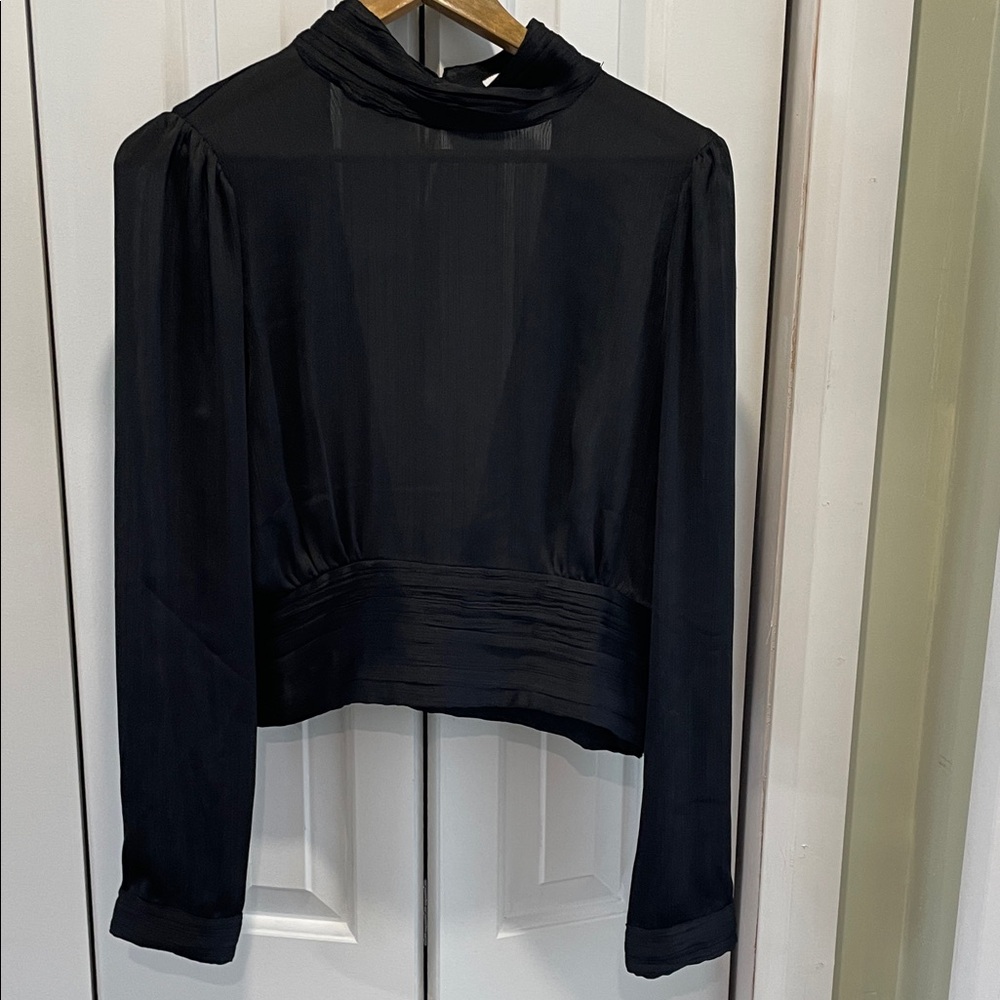 Love Tree Black Sheer Blouse